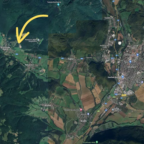 Mapa s označením prevádzky.